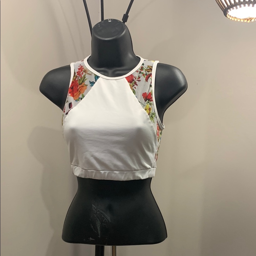 Yandy White Floral Tank Top